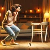 Femme hurlant et souffrant d'une phobie des souris